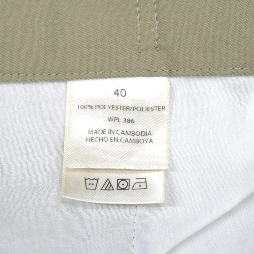 HAGGAR Shorts Khaki Flat Front Classic Gabardine Tan Size 40